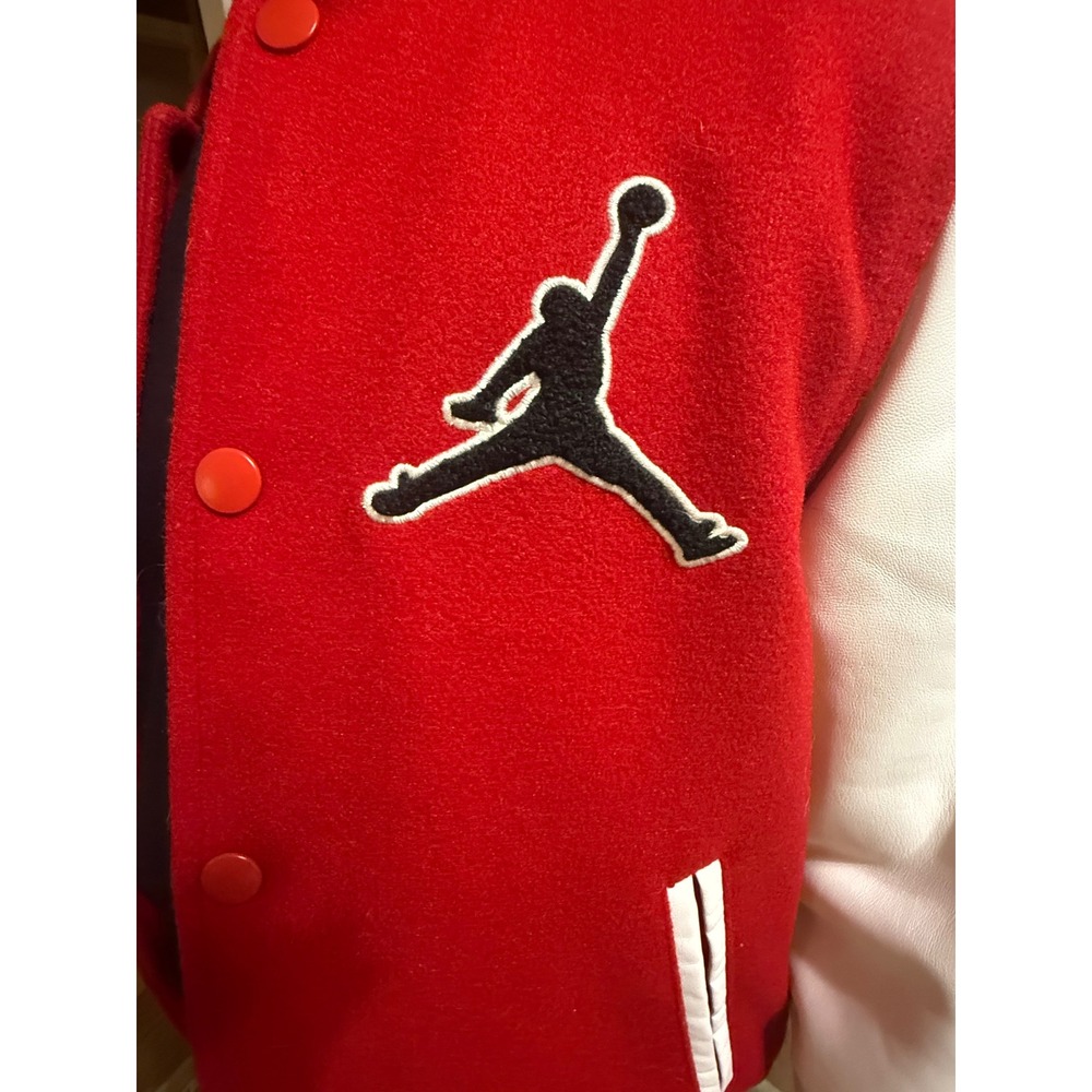 Jordan Flight Varsity Jacket Red White Jumpman Logo Youth Large 12-13 Yrs - Picture 4 of 12